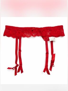 Victoria's Secret Vintage 90s Lingerie Red Lace Garter Belt NWT XS Deadstock